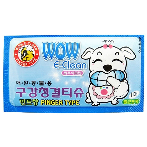 와우이크린 구강 청결 강아지물티슈 1매